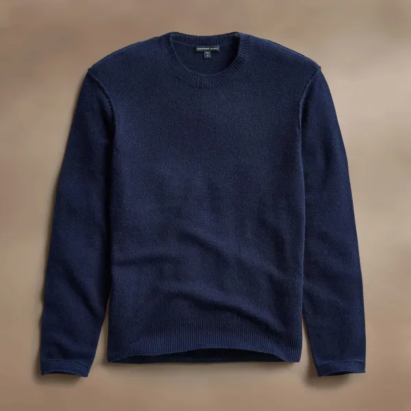 Soft Featherweight Cashmere Crew - Navy