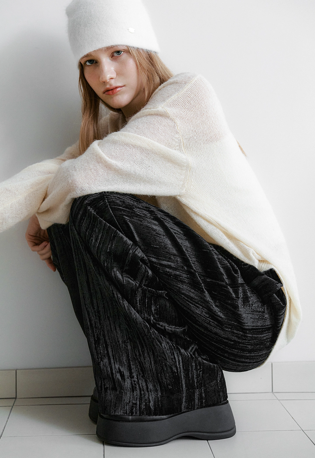 아뜰리에 나인 (PT-5727)VELVET CREASE BANDING PANTS 상품 이미지 3