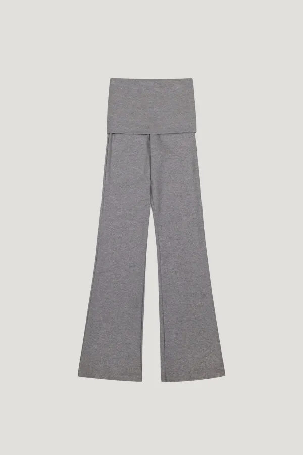 Roll Waist Slim Boots (gray)