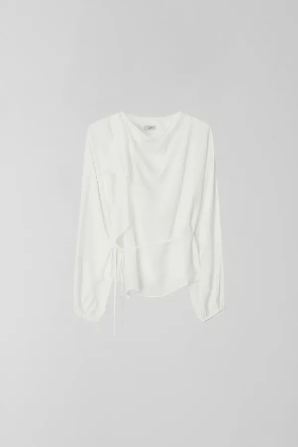DRAPE WRAP BLOUSE_IVORY_OD3C2MBL90IVY