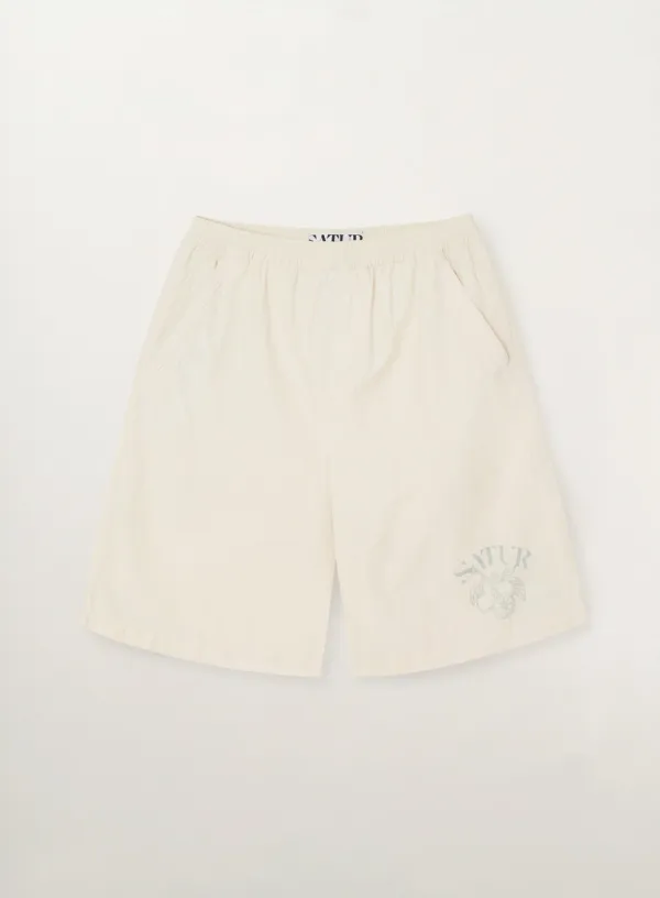Citron Graphic Nylon Bermuda Pants - Cream