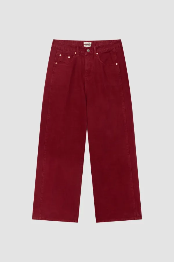[10/27 XS size only PRE-ORDER] [26FW] COTTON WIDE DENIM PANTS_RED DAHLIA