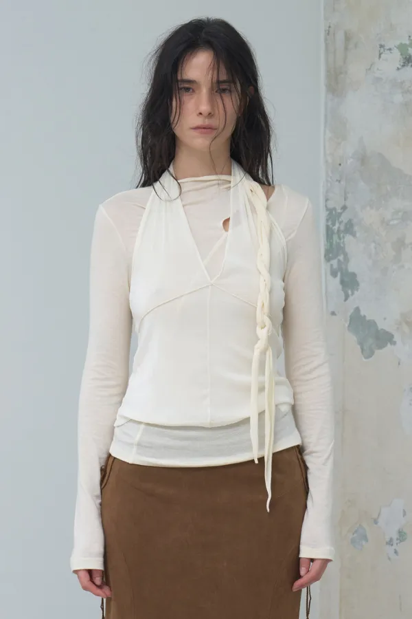 Velour Halter-neck Top