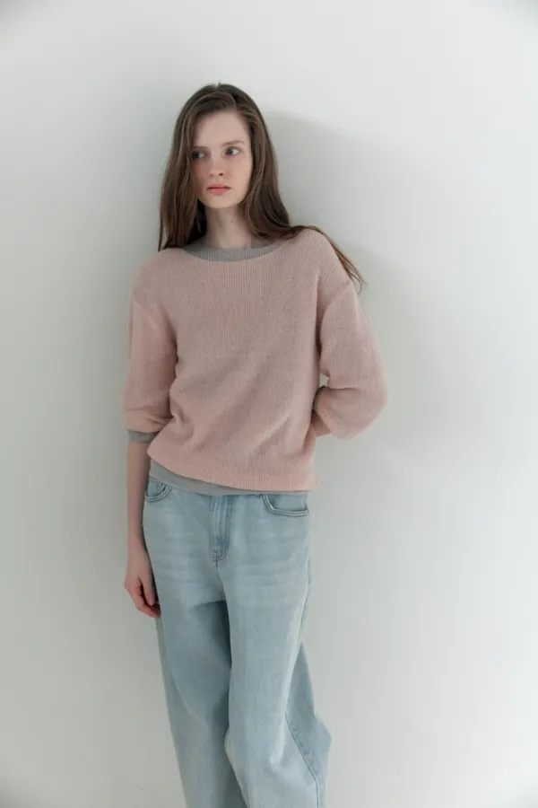 Boat-Neck Knit_Pink