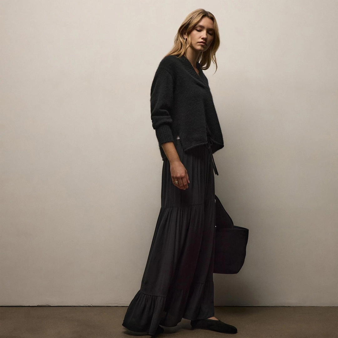 제임스펄스 Soft Matte Long Skirt - Black 상품 이미지 2