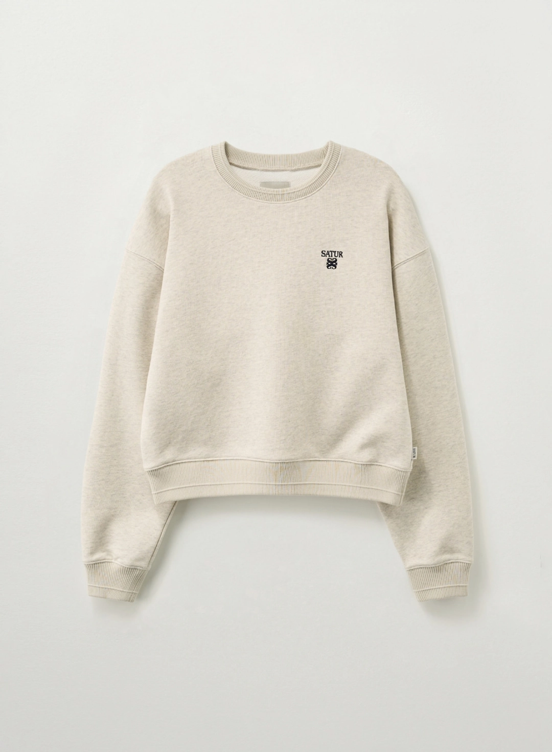 세터 [이민정 Pick] (W) Loren Small Logo Basic Crop Sweatshirt - Oatmeal 상품 이미지 1