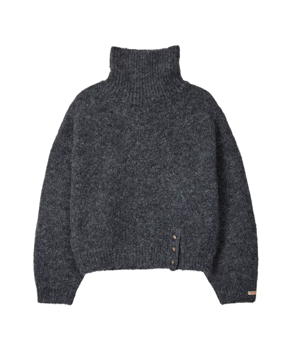 Oversized Turtle Neck Sweater-Charcoal