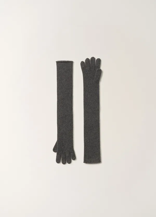 2ND / Bisou baby alpaca gloves (Deep charcoal)