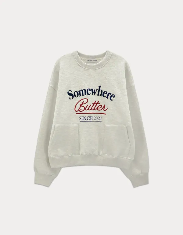 Pocket Vintage Sweatshirt - Oatmeal