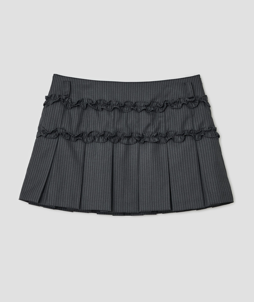 타입서비스 Ruffled Stripe Skirt [Charcoal] 상품 이미지 1