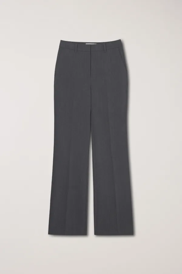 SEMI BOOT-CUT SLACKS CHARCOAL GREY_UDPA5C203CG