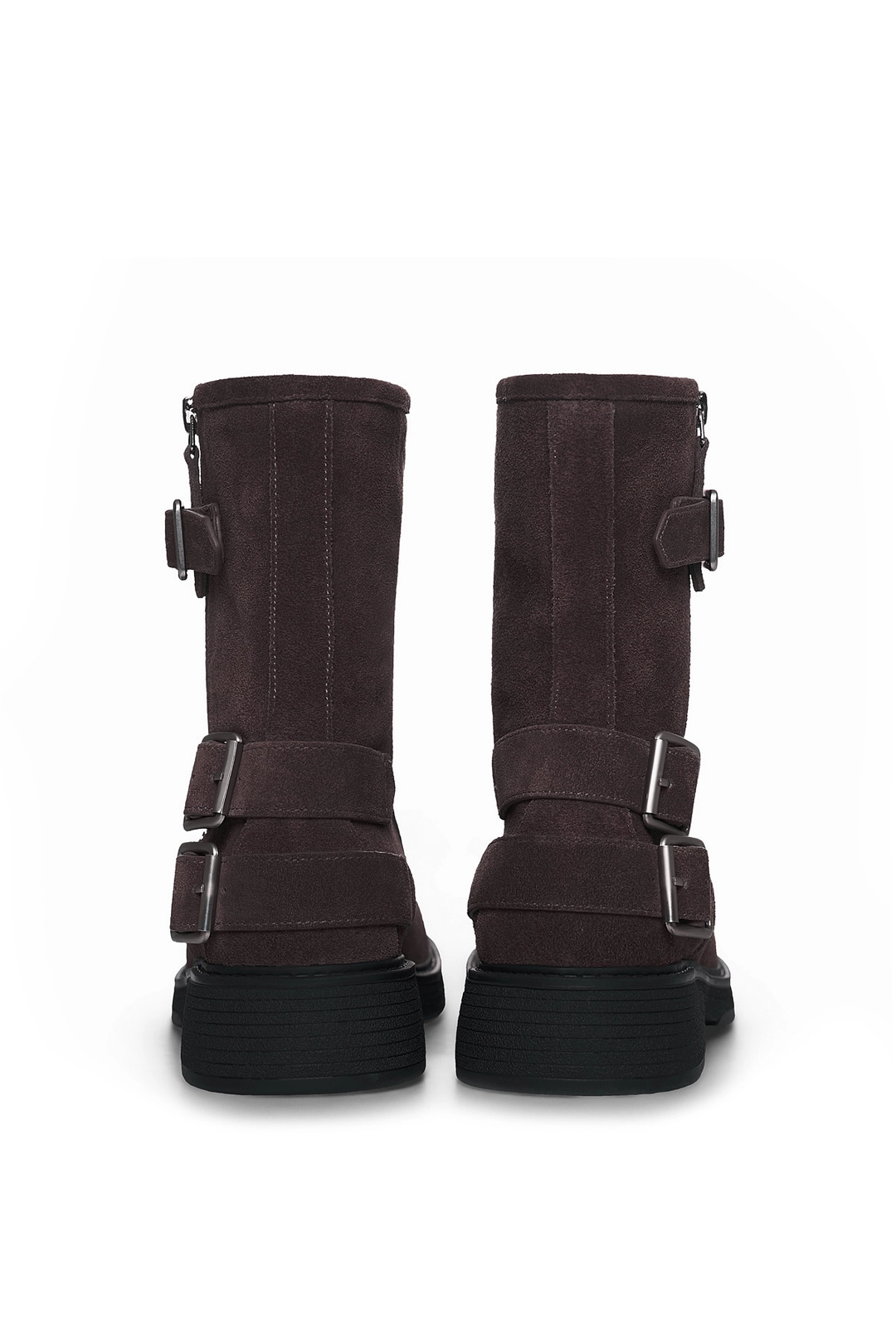 마뗑킴 VINTAGE WASHED BIKER ANKLE BOOTS IN DARK BROWN 상품 이미지 3