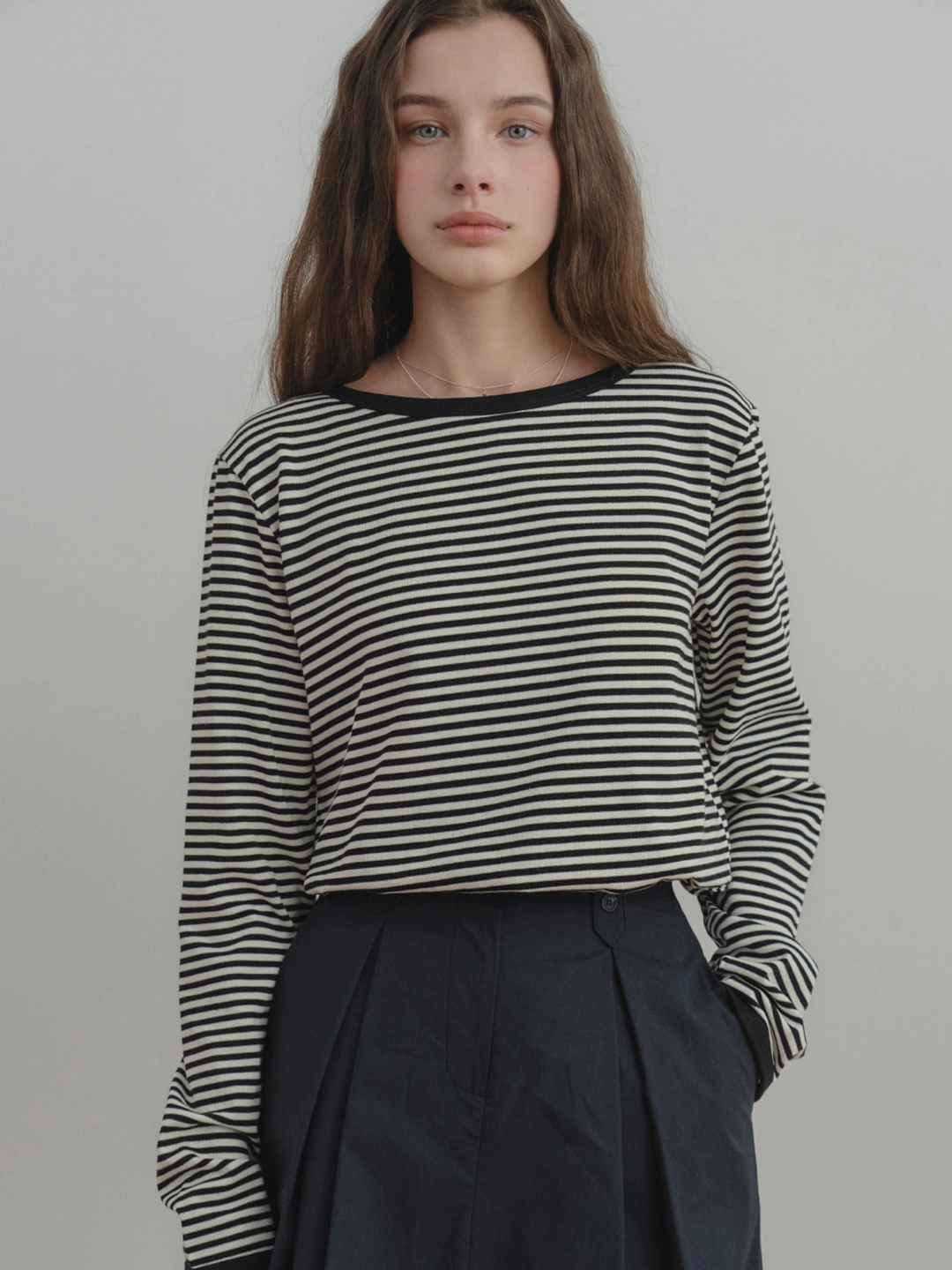 더미튼 Cookie stripe t-shirt (black) 상품 이미지 1