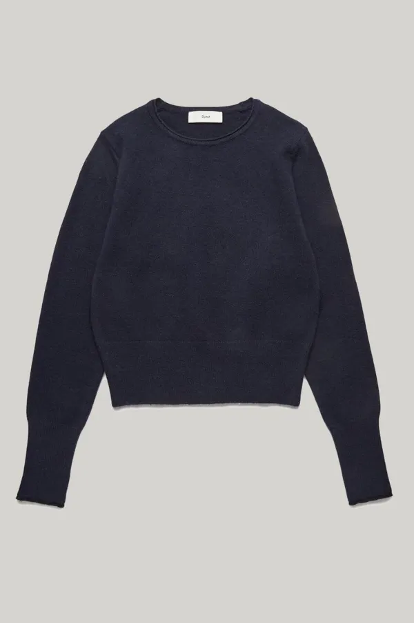 THUMBHOLE CUFF SWEATER NAVY