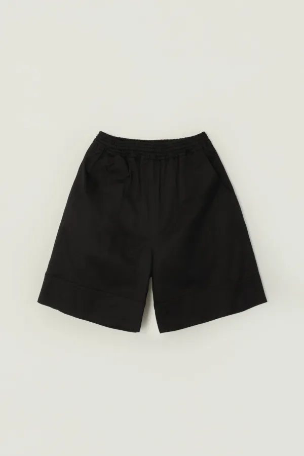 MARNE COTTON HALF PANTS_BLACK