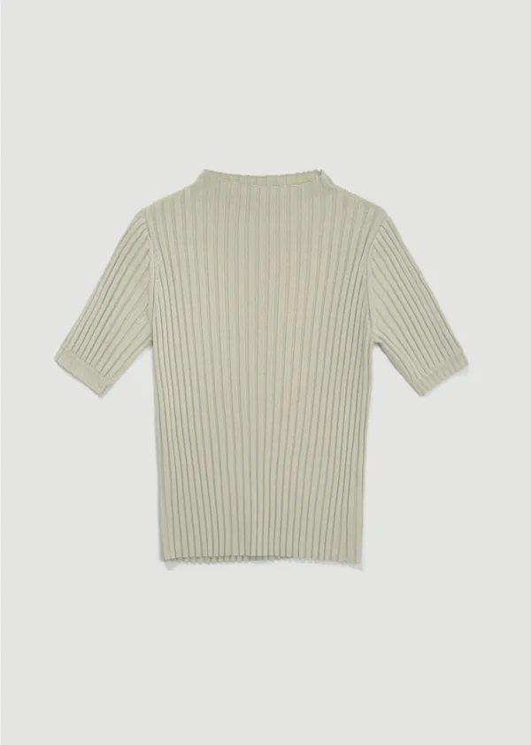 Half ribbed knit (Mint beige)