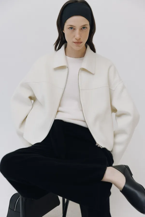 Minuet wool cash zip-up JK
