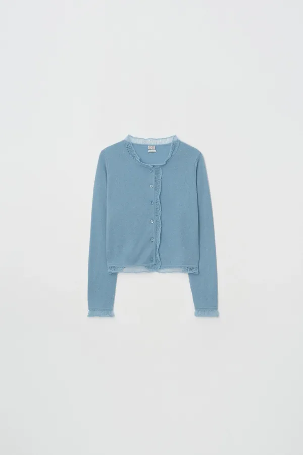 Cashmere Frill Cardigan (sky blue) - 아뜰리에에디션