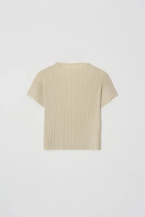 Nove Pleats Short Sleeve Top