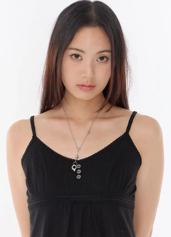HALO DROP NECKLACE / SILVER