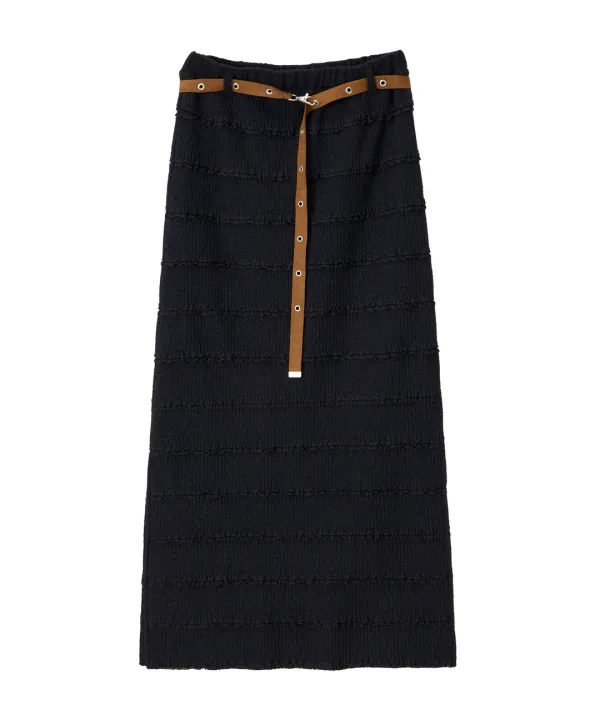 Gloria Knit Long Skirt-Black