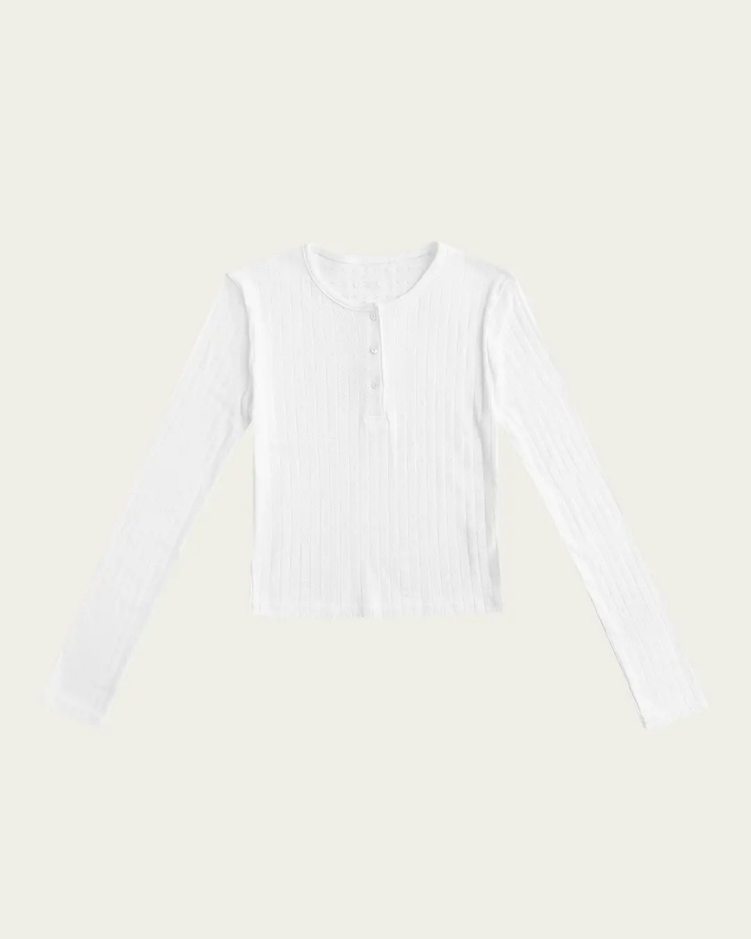 Eyelet Button T-shirt - Ivory