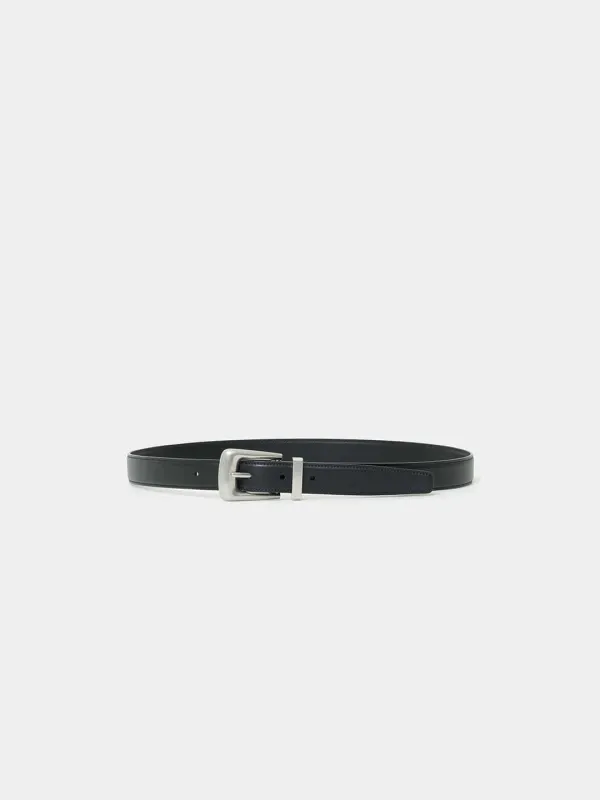 26 Bold leather belt - Black(Silver)