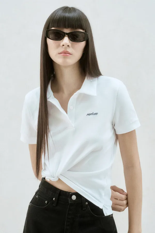 LOGO EMBROIDERED POLO TOP