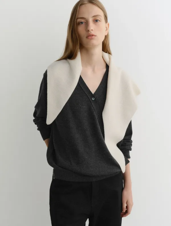 Roy Cashmere Knit Scarf (Ivory)