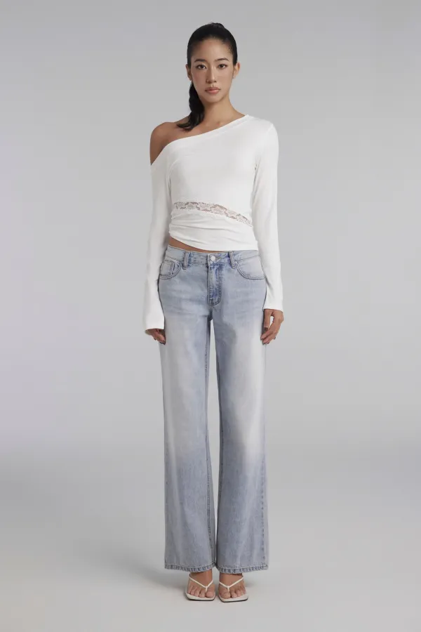 Romance begins Lace Top, White