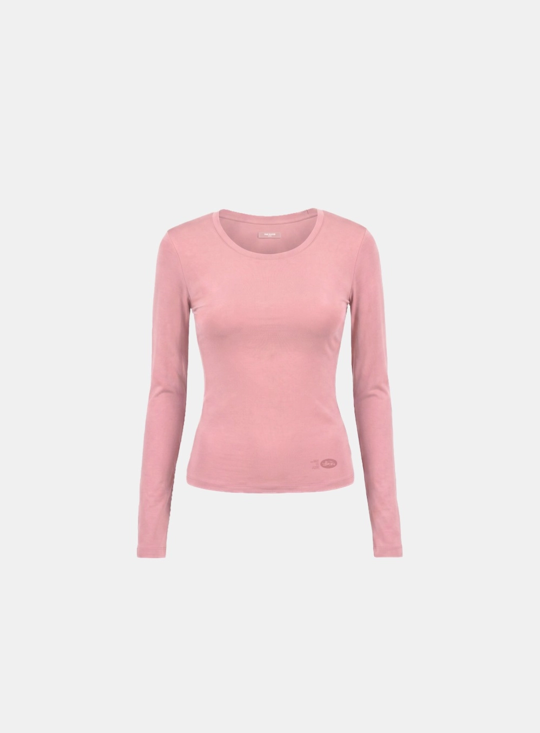 배드블러드 [w-tee26-198] Everyday Scoop Neck Long Sleeve T-Shirt - Pink 상품 이미지 1