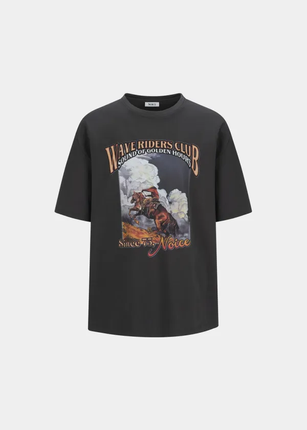 WESTERN RIDER GRAPHIC T-SHIRT - CHARCOAL