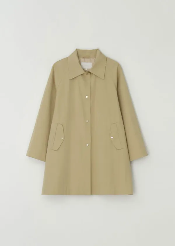 balmacaan half trench coat-beige
