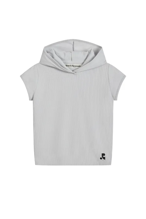 CAP SLEEVE HOODIE - LIGHT GREY