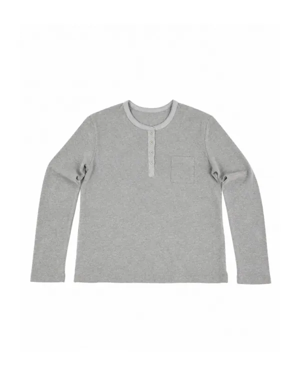 Henley Tee_Melange Gray