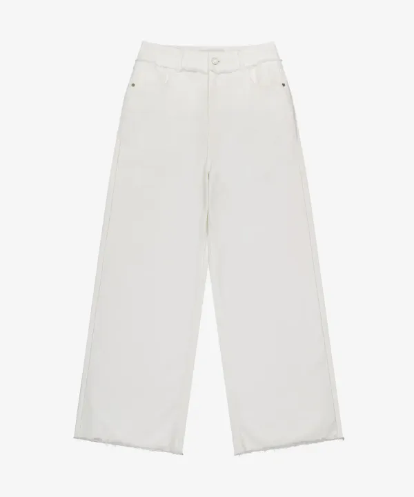 RAW CUT DENIM PANTS (WHITE)