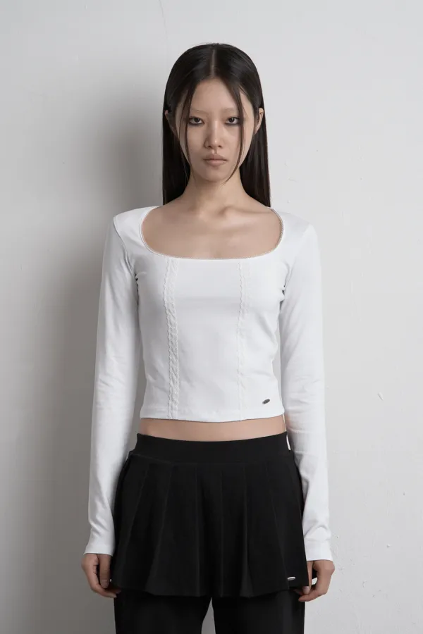 TWIN LACE LONG SLEEVE WHITE