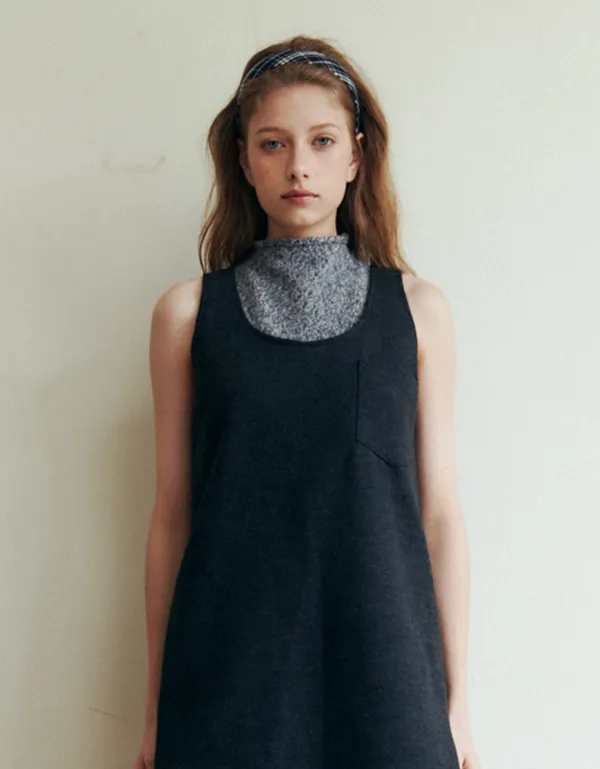 Lamb Wool Mini Dress (Charcoal)