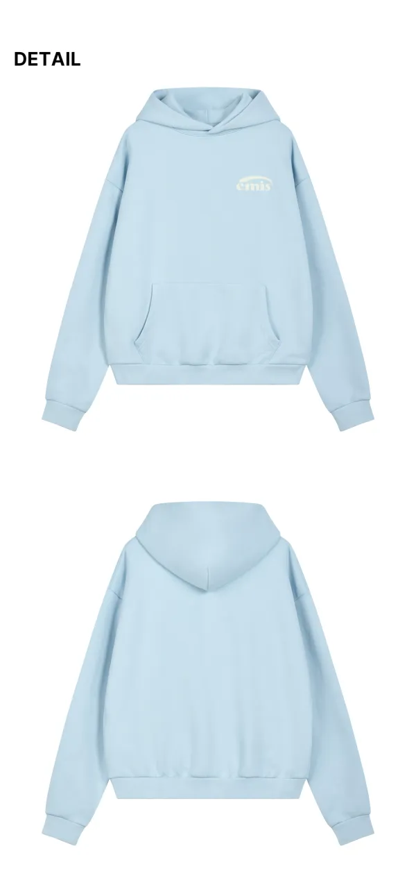 BOUCLE LOGO HOODIE-ASH BLUE