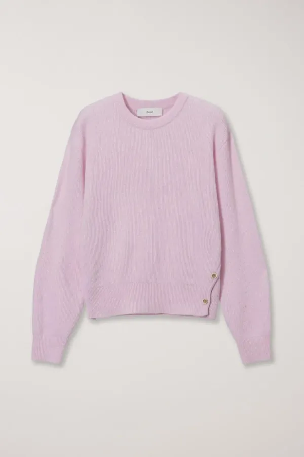 UNISEX BUTTONED CREWNECK SWEATER PINK