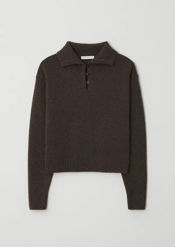 cashmere collar knit-brown