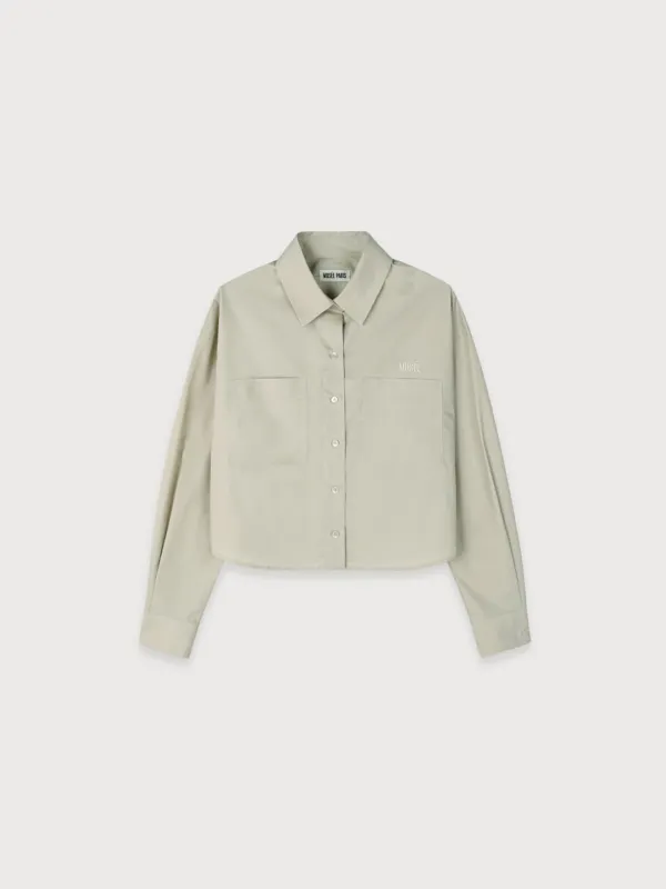 NUMARE Airy Cotton Poplin Shirt_Soft Taupe