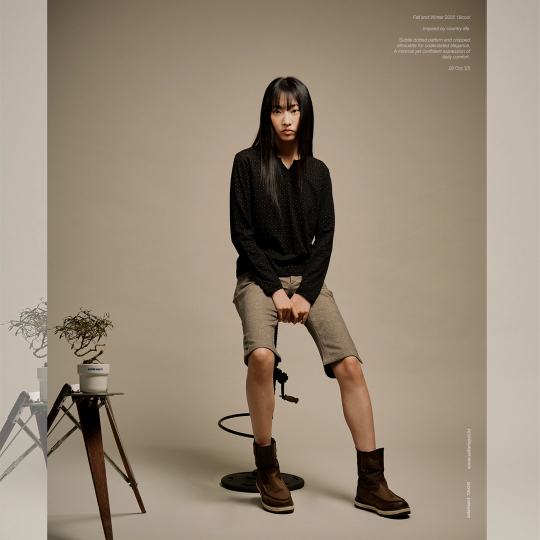사파리스팟 1/2 Country Dots V-Neck  L/S (Black) 상품 이미지 2