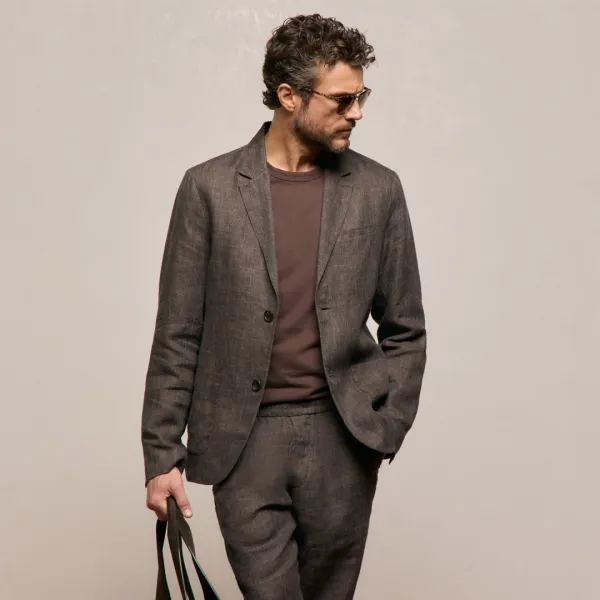 Montecito Linen Blazer - Bark