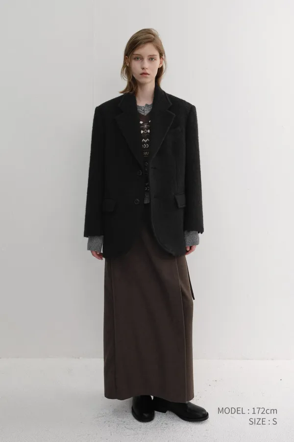 UNISEX ALPACA BLAZER COAT BLACK_UDJA6D123BK