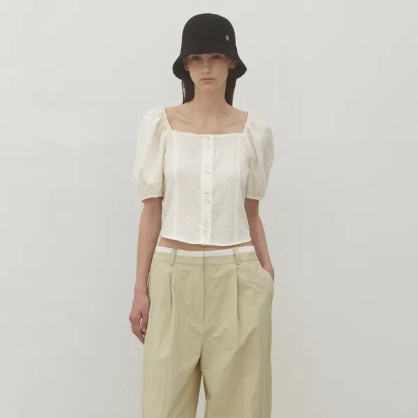 (BL-4215)BENNY PUFF FEMININE BLOUSE