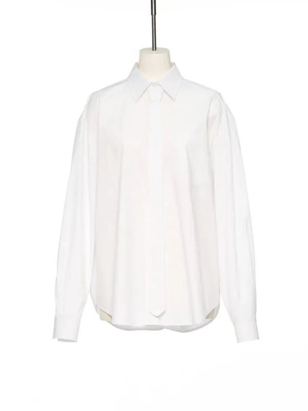 FW25 WHITE NECK TIE SHIRT