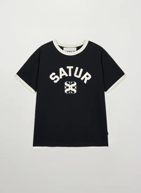 Arch Logo Ringer T-Shirt - Black