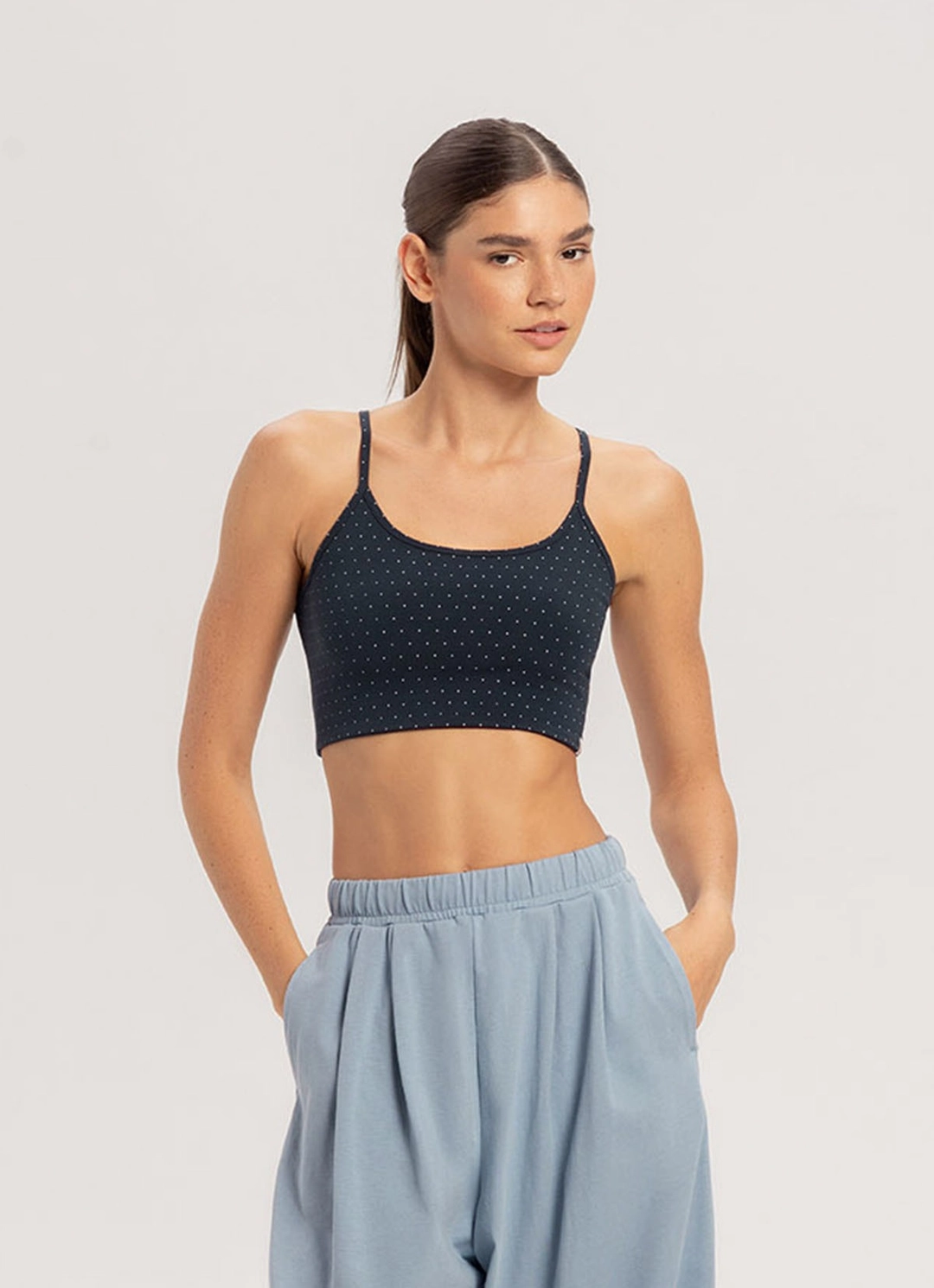 부디무드라 String trio bra top #2_dotted_Navy Multi 상품 이미지 2