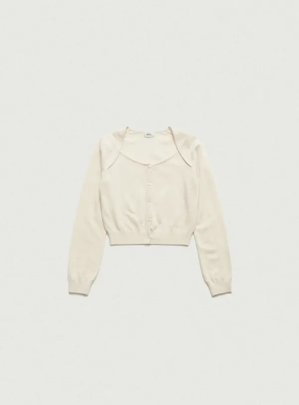 [Last Offer] Peony Double Split Cardigan_Cream